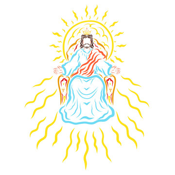 The Lord Jesus In Heavenly Throne, Crown, Sunshine