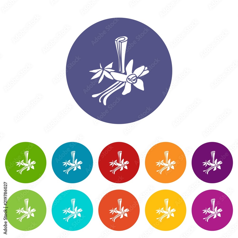 Poster Spices icons color set vector for any web design on white background