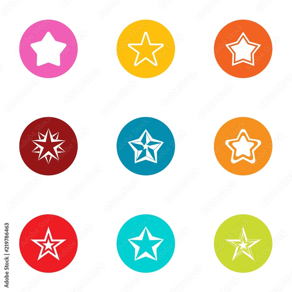 Poster stellar icons set. flat set of 9 stellar vector icons for web isolated on white background