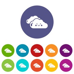 Obraz premium KInd cloud icons color set vector for any web design on white background