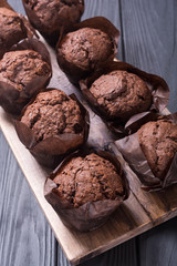 Sweet dessert chocolate muffins or cupcake