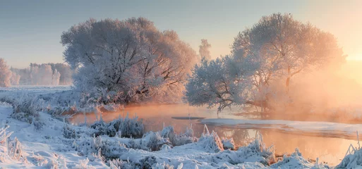 Zelfklevend Fotobehang Natuur Winterlandschap
