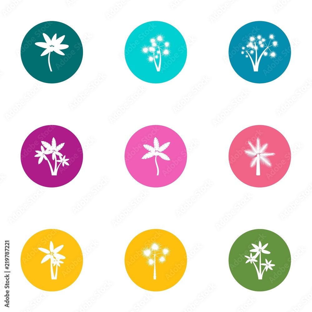 Poster flower day icons set. flat set of 9 flower day vector icons for web isolated on white background