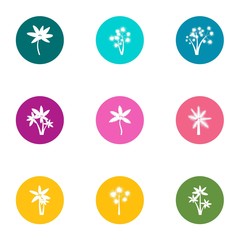 Flower day icons set. Flat set of 9 flower day vector icons for web isolated on white background