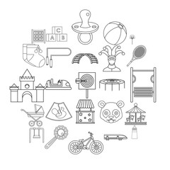 Cradle icons set. Outline set of 25 cradle vector icons for web isolated on white background