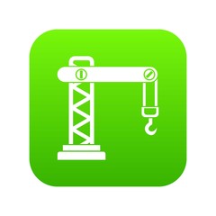 Crane icon digital green for any design isolated on white vector illustration