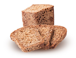 Healthy bread from sprouted grain cut in half and slice