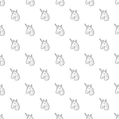 Unicorn icon in outline style isolated on white background