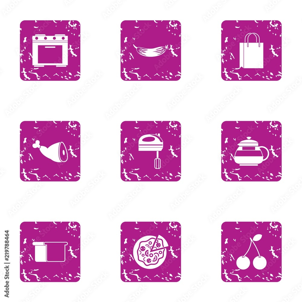 Poster topping icons set. grunge set of 9 topping vector icons for web isolated on white background