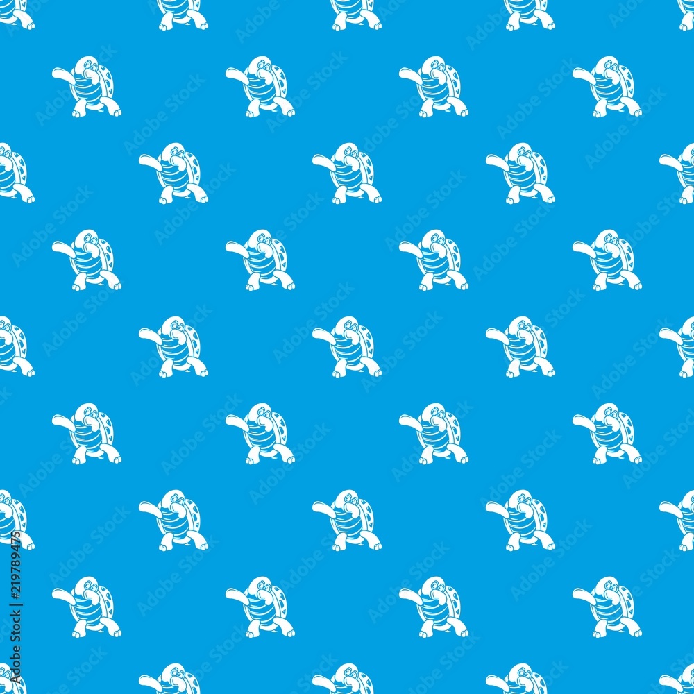 Poster dancing turtle pattern vector seamless blue repeat for any use