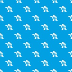 Dancing turtle pattern vector seamless blue repeat for any use