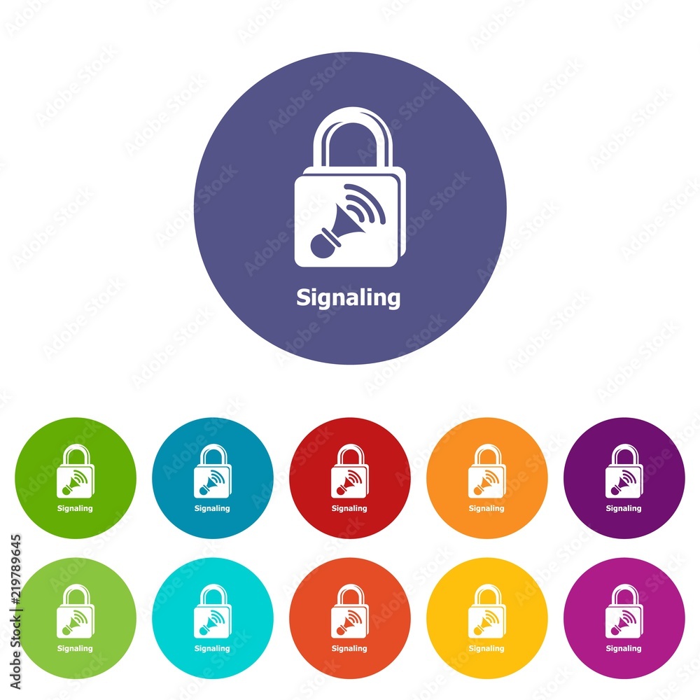 Poster signaling icons color set vector for any web design on white background