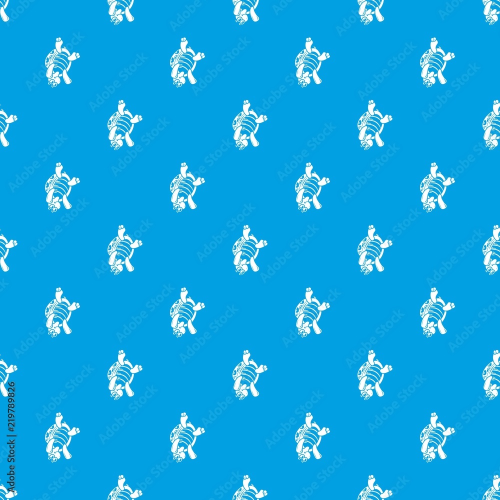 Poster turtle on head pattern vector seamless blue repeat for any use