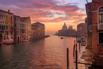 Naklejka premium Venice in the early morning. Picture taken from the Academy bridge. Italy.