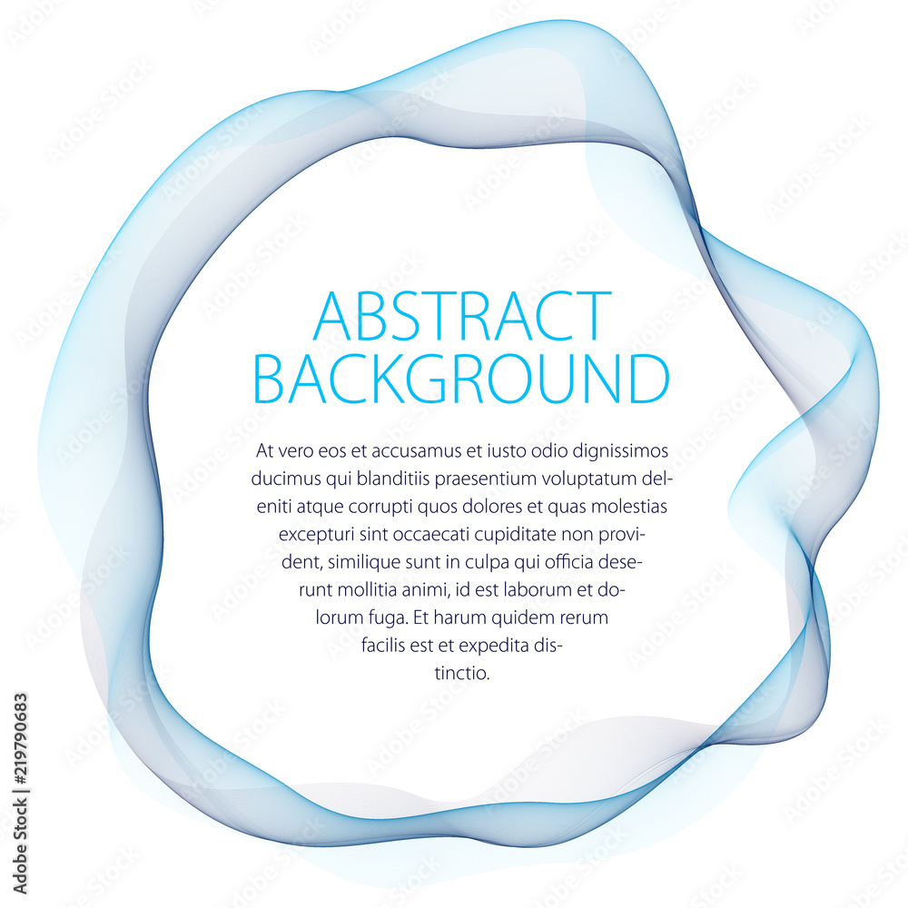 Aufkleber round frame of flowing smoke. vector abstract artistic beautiful background with copy space for text