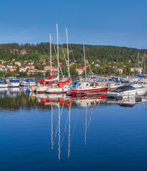 Fototapeta na wymiar Harbour of Östersund in Jämtland Sweden