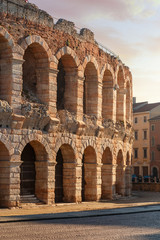 The Verona Arena (Arena di Verona) is a Roman amphitheatre in Piazza Bra. Italy.