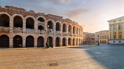 The Verona Arena (Arena di Verona) is a Roman amphitheatre in Piazza Bra. Italy.
