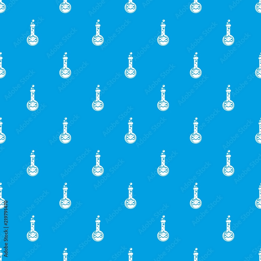 Poster round flask pattern vector seamless blue repeat for any use