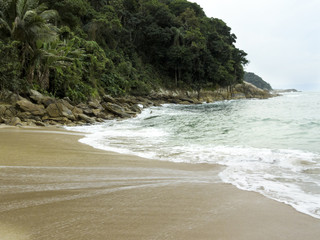 Sorocotuba beach in Guaruja, coast of Sao Paulo, Brazil
