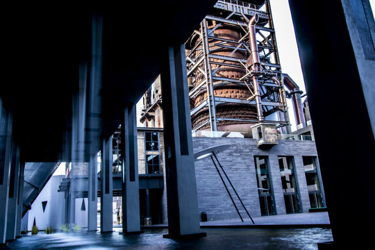 waterfall in the city