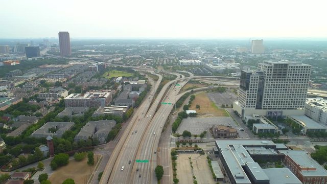 Aerial highway video Dallas Texas