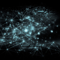 Best Internet Concept of global business.Technological background, symbols Wi-Fi, of the Internet, television, mobile and satellite communications