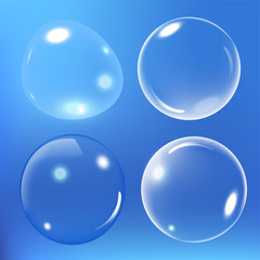 Bubbles under water vector illustration on blue background