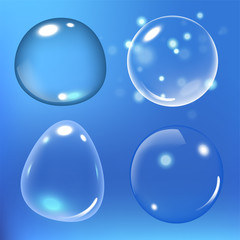 Bubbles under water vector illustration on blue background