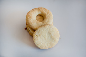 Homemade Biscuit or cookie on white 