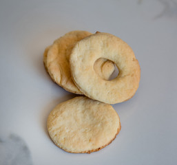 Homemade Biscuit or cookie on white 