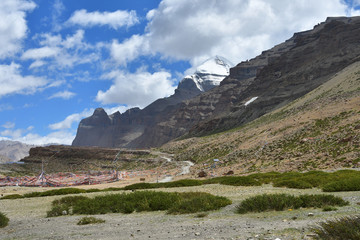 China, Tibet. South face of Kailas in the summer