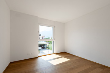 Empty white room with window, concept