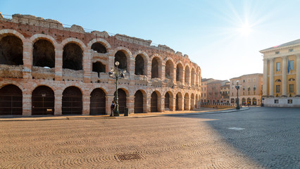 Fototapeta premium The Verona Arena (Arena di Verona) is a Roman amphitheatre in Piazza Bra. Italy.