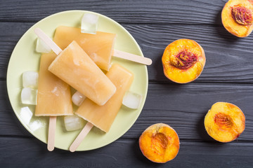 homemade peach popsicle