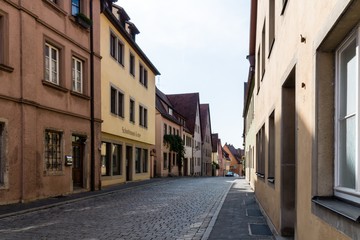Empty Alley amidst Buildings in Rothenburg ob der Tauber, Germany