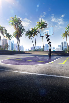 Street Basketball Court 3D Illustration