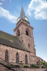 Fototapeta na wymiar Bergheim, Eglise paroissiale de l'Assomption de la Bienheureuse Vierge Marie, Alsace. Haut-Rhin. Grand Est