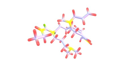 Fototapeta na wymiar Cabergoline molecular structure isolated on white