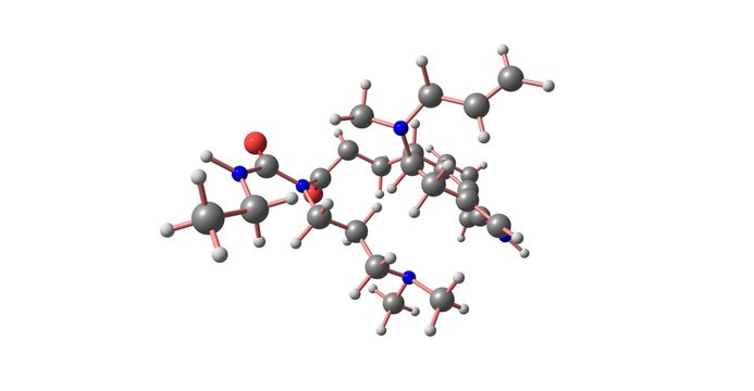 Cabergoline molecular structure isolated on white