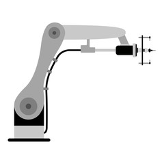 Isolated robotic arm icon