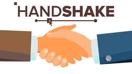 Handshake Concept Vector. Business People Cooperation. Meeting Agreement. Flat Illustration