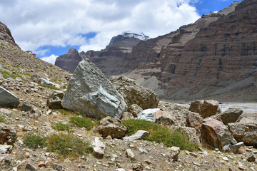 Geoglyphs near the trail around mount Kailas . (Kailas)