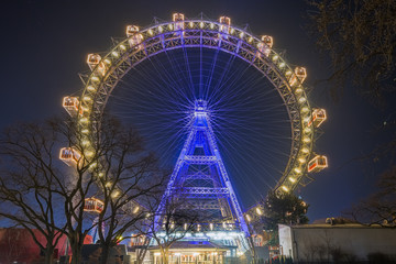 Wiener Riesenrad in der Nacht