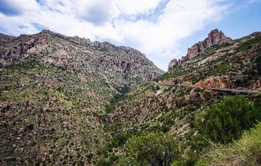 road running through canyon