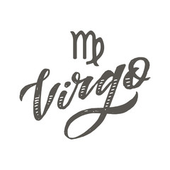 Virgo lettering Calligraphy Brush Text horoscope Zodiac sign