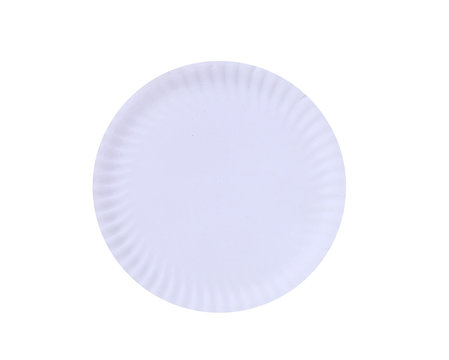 White Paper Plate Isolated On White Background.