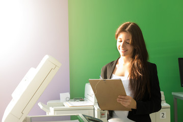 Young student at a copy center