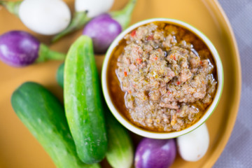 Thai food : Chilli Tamarind Sauce Dip (Nam Prig Ma kham)
