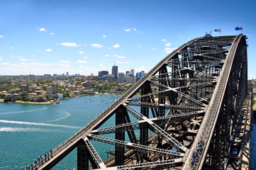Sydney Harbour Panorama - View from the south-eastern pylon containing the tourist lookout towards the CBD and the Opera House